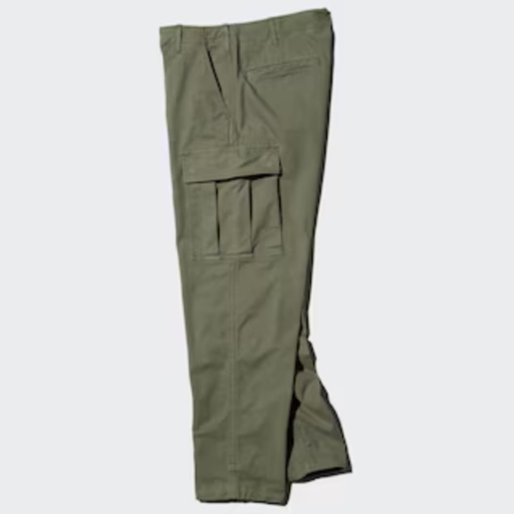 Uniqlo - Olive / Khaki Cargo Pants - Size XL (Waist=36) - Picture 3 of 15
